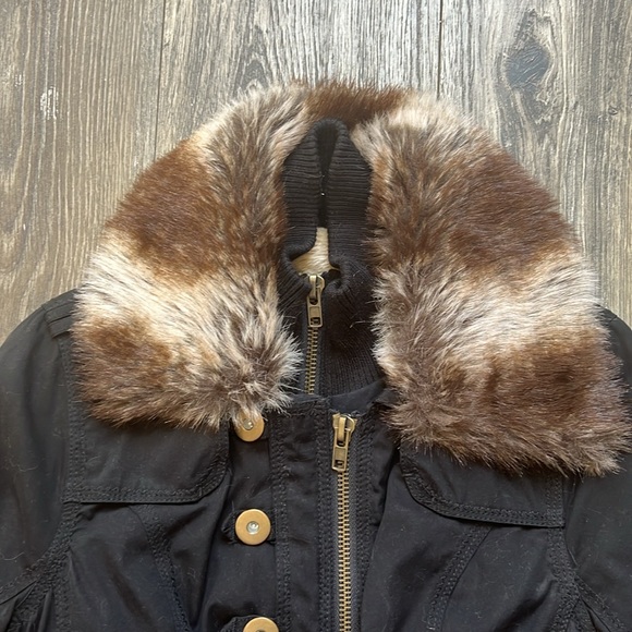 Forever21 Removable Fur Collar Black Cozy Sherpa Coat - Picture 2 of 7